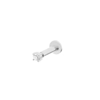14ct White Gold Teeny Diamond Flatback Stud Earring