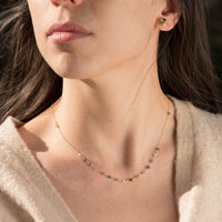 Dainty Tourmaline Flower Earrings