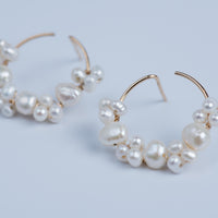 Large Baroque Pearl Cluster Earrings