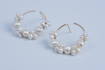 Large Baroque Pearl Cluster Earrings