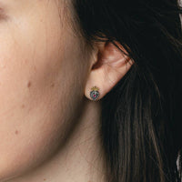 Black Ruthenium Mini Mexican Heart Stud Earrings