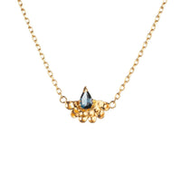 Gold Vermeil and London Blue Topaz Fan Flower Necklace