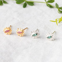 Marquise flower stud earrings
