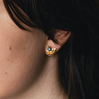 Gold Vermeil Fan Flower Stud Earrings