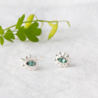Marquise flower stud earrings