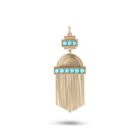 Aztec Turquoise Pendant 9ct Gold