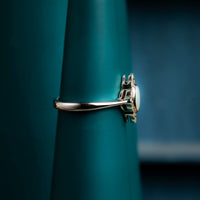 Opal and baby green diamond ring