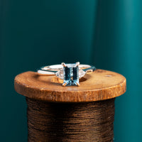 Platinum Aquamarine and Diamond Ring