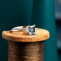 Platinum Aquamarine and Diamond Ring