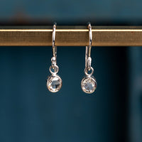 18ct White Gold Rose Cut Drop Earrings