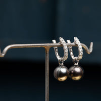 Tahitian Pearl Diamond Huggies