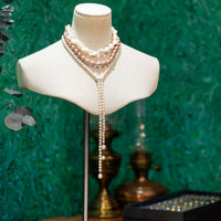 Pearl Lariat with 18ct white gold diamond shortener