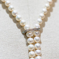 Pearl Lariat with 18ct white gold diamond shortener