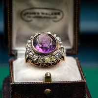 Amethyst and Diamond Cocktail Ring
