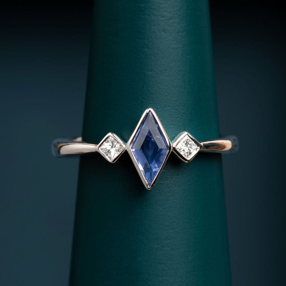 Sapphire and Diamond Spike Ring