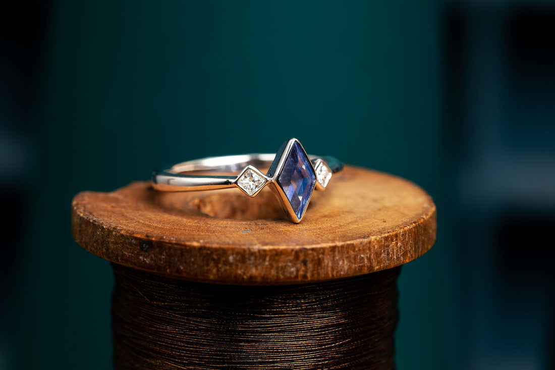 Sapphire and Diamond Spike Ring