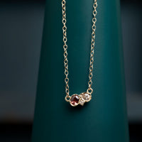 14ct Spinel & Diamond Three Stone Necklace