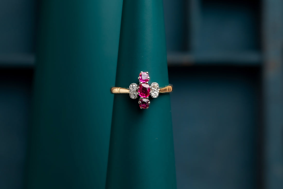 18ct Yelow Gold  Ruby and Diamond Ring