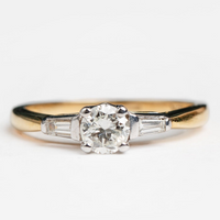 18ct Yellow Gold 0.40ct and 0.10ct Diamond Solitaire Ring