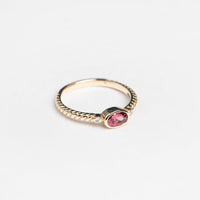 9ct Yellow Gold Pink Tourmaline & Diamond Ring
