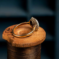 Opal and Diamond Cluster Ring