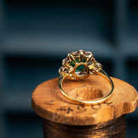 Emerald and Diamond Cluster Ring