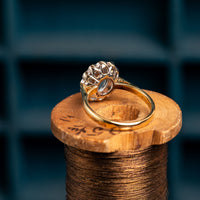 18ct Gold Aquamarine and Diamond Cluster Ring