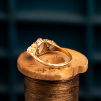 18ct Yellow Gold Three Stone Opal and Diamond Ring