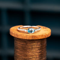 9ct White Gold Blue Topaz Ring
