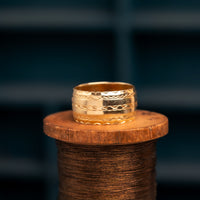 9ct Yellow Gold Engraved Wide Band