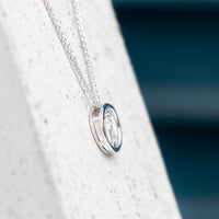 9ct White Gold Diamond Circle Pendant