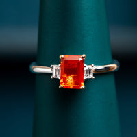 Platinum and 18ct yellow Gold Fire Opal Ring