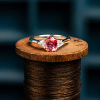 Platinum and 18ct Gold Padparadscha Sapphire Ring