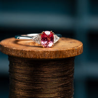 Platinum and 18ct Gold Padparadscha Sapphire Ring