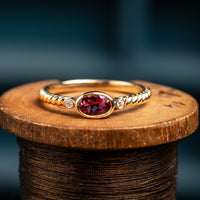 9ct Tourmaline and Diamond Ring