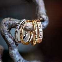 Orange Blossom Engraved Rings