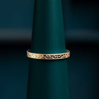 Orange Blossom Engraved Rings