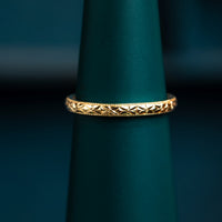 Orange Blossom Engraved Rings