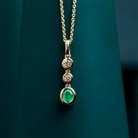 Diamond and Emerald Drop Pendant