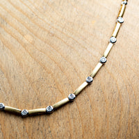 18ct Yellow and White Gold Diamond Necklace