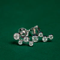 9ct white gold diamond scatter stud earrings