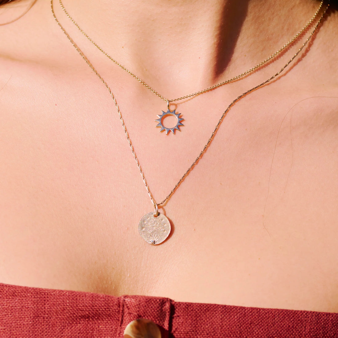 Diamond Mermaid Coin Pendant 9ct Gold