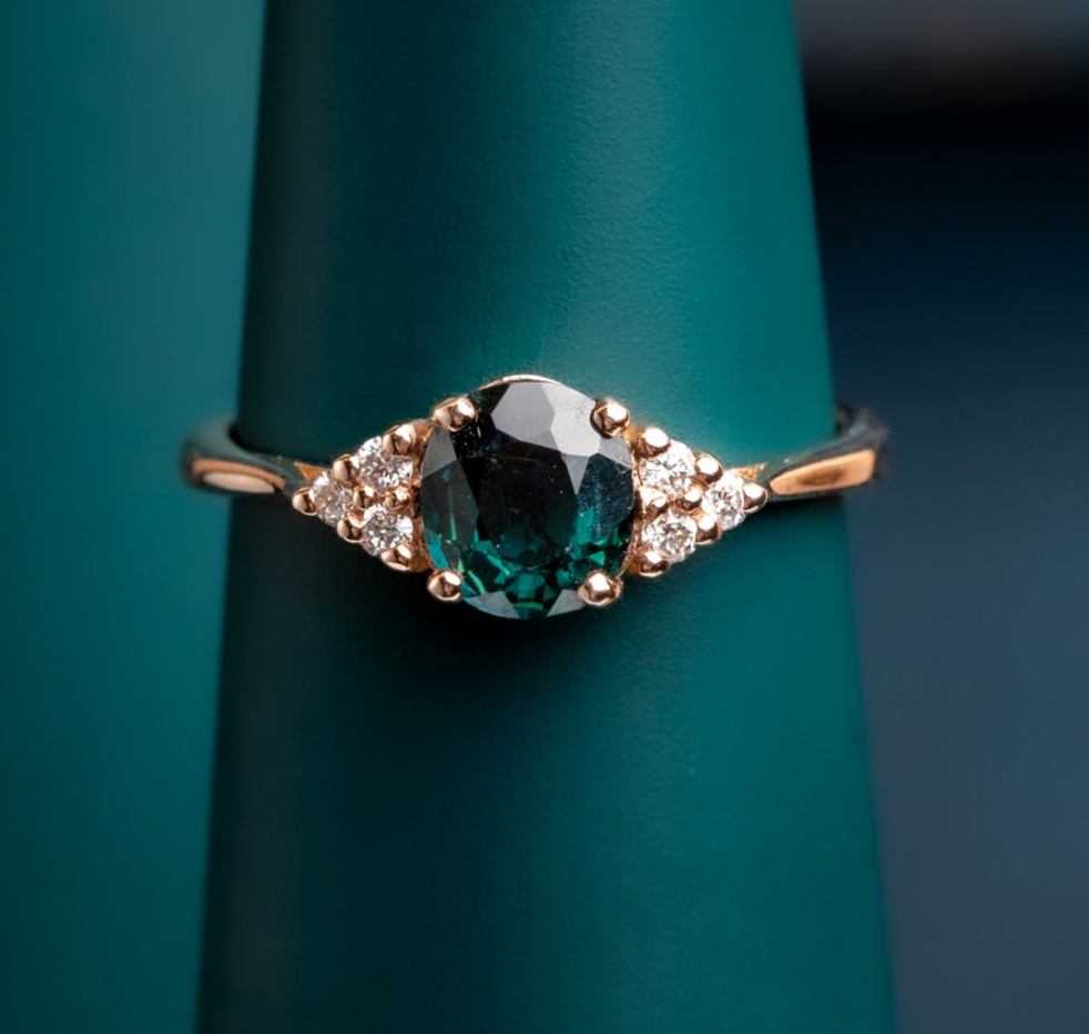 Teal Sapphire Ring
