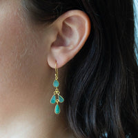 Gold Vermeil Carved Emerald Earrings