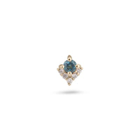 9ct Yellow Gold London Blue Topaz Arrow Flatback Earring