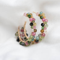 Multicoloured Tourmaline Hoop Earrings