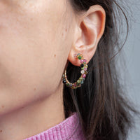 Multicoloured Tourmaline Hoop Earrings