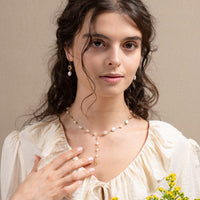 Lueur no. 14-9ct Faceted Citrine and Pearl Necklace