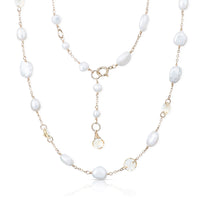 Lueur no. 14-9ct Faceted Citrine and Pearl Necklace