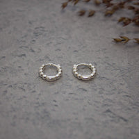 Silver Dotty Huggie Hoop Earrings